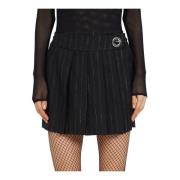 Korte geplooide rok met contraststrepen John Richmond , Black , Dames