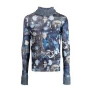 Iconische Denim Patroon Coltrui John Richmond , Blue , Heren