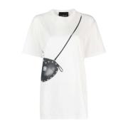 T-shirt met decoratieve tasprint John Richmond , White , Dames