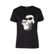 T-Shirt Maxi Print Karl Lagerfeld , Black , Dames