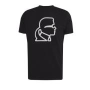 Zwart Tee-Shirt met Design en Extras Karl Lagerfeld , Black , Heren