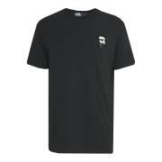 Zwart Katoenen T-Shirt Karl Lagerfeld , Black , Heren