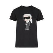 Elegant Maxi Print T-Shirt Karl Lagerfeld , Black , Dames