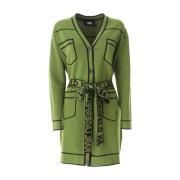 Groene Cardigan met Riem en Contrast Piping Karl Lagerfeld , Green , D...