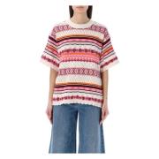 Gezellige en stijlvolle Fairisle trui met korte mouwen Kenzo , Pink , ...