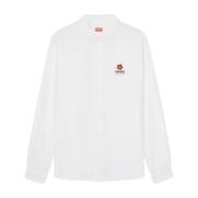 Casual Boke Flower Wit Overhemd - 38 Kenzo , White , Heren