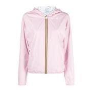 Roze Zip-Up Hoodie met RD Logo Patch K-Way , Pink , Dames