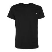 Sportieve Zwarte Jersey T-Shirt met Borstzak K-Way , Black , Heren