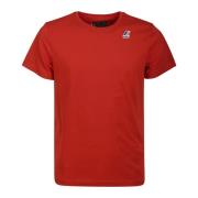 Rode Katoenen T-shirt voor Mannen K-Way , Red , Heren