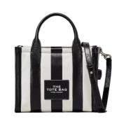 Zwarte Tote Tas met Monochrome Strepen Marc Jacobs , Black , Dames