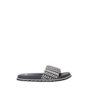 Leren Monogram Slides Marc Jacobs , Black , Dames