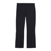 Zwarte Flared Broek van Katoenmix Max Mara , Black , Dames