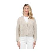 Gevlochten Wol Cardigan Max Mara , Beige , Dames