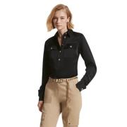 Essentiële Satijnen Afwerking Shirt Michael Kors , Black , Dames