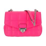 Schoudertas van gewatteerd lamsleer Michael Kors , Pink , Dames