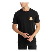 Iconisch Logo T-Shirt Upgrade Moschino , Black , Heren