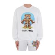 Witte Teddy Bear Robot Trainingsshirt Moschino , White , Heren