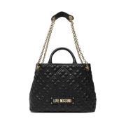 Zwarte Polyurethaan Handtas voor Dames Moschino , Black , Dames