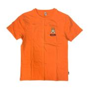 Stijlvolle Heren T-Shirt van Katoen Moschino , Orange , Heren