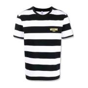 Klassiek Katoenen T-Shirt Moschino , Black , Heren