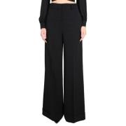 Luxe wijde broek met hoge taille Moschino , Black , Dames