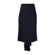 Middernachtblauwe Geplooide Asymmetrische Midi Rok Moschino , Blue , D...