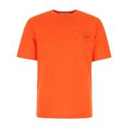 Oranje Katoenen T-shirt Moschino , Orange , Heren