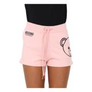 Korte shorts met berenprint Moschino , Pink , Dames