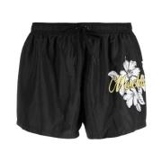 Zwarte zwembroek met bloemenprint voor heren Moschino , Black , Heren