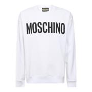 Wit Logo-Print Sweatshirt Moschino , White , Heren