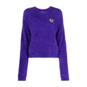 Bloemen Geborstelde Trui Moschino , Purple , Dames