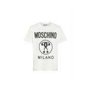 Double Question Mark Logo T-shirt Moschino , White , Heren