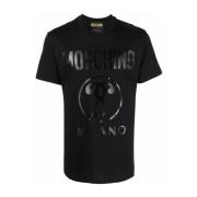 Zwart T-shirt met dubbel vraagteken logo Moschino , Black , Heren
