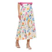 Zijden en Katoenen Geruite Midi Rok Moschino , Multicolor , Dames