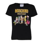 Flinstones Multicolor Print T-shirt Moschino , Black , Heren