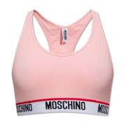 Crop top met logo Moschino , Pink , Dames