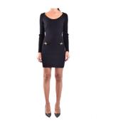 Korte dagjurk met V-hals Moschino , Black , Dames