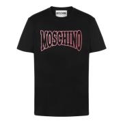 Zwarte T-shirts Moschino , Black , Heren