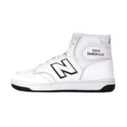 Logo Sneakers met Rubberen Zool en Leren Bovenwerk New Balance , White...