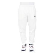 Comfortabele Sweatpants met Logo Borduurwerk Nike , White , Unisex
