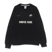 Air Brushed-Back Crewneck Sweatshirt Nike , Black , Heren