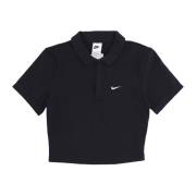 Essentiële Polo Crop Top Nike , Black , Dames