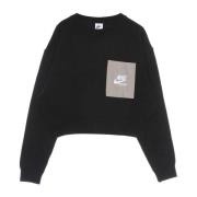 Heritage Fleece Crewneck Sweatshirt voor dames Nike , Black , Dames