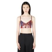 Futuristische Chainmail Crop Top Paco Rabanne , Red , Dames