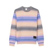 Peach Stripe Cotton Crewneck Sweater Paul Smith , Gray , Heren
