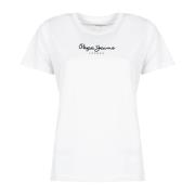 Eenvoudig Ronde Hals T-Shirt Pepe Jeans , White , Dames