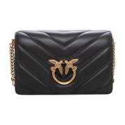 Leather bag Pinko , Black , Dames