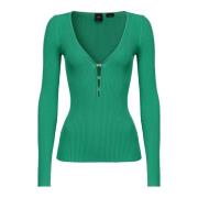 Lange mouwen blouse met V-hals Pinko , Green , Dames