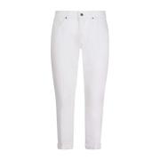 Witte cropped jeans voor heren Dondup , White , Heren