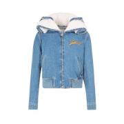 Vaquera Bomber met schapenvacht kraag Lanvin , Blue , Dames